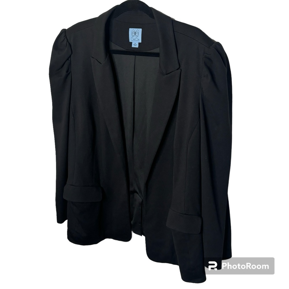 CeCe Soft Stretchy Black Open Front Blazer Jacket Size 3XL